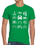 style3 T-Shirt Gamer Super Nintendo Kart NES SNES Zelda Mario Sega Sonic Wii Switch Grün/Dunkelgrün