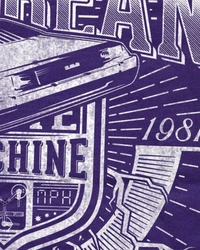 style3 T-Shirt Delorean Zukunft zurück in die Zukunft Back to the Future DMC-12 Lila/Dunkelblau