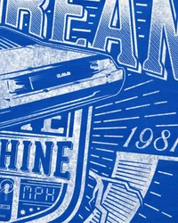 style3 T-Shirt Delorean Zukunft zurück in die Zukunft Back to the Future DMC-12 Blau