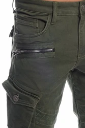 Cipo & Baxx Cargohose Herren Cargo Jeans Hose Dunkelgrün/Khaki/Grün