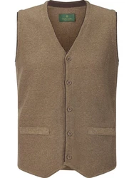 Charles Colby Strickweste KEVAN Beige/Braun/Khaki