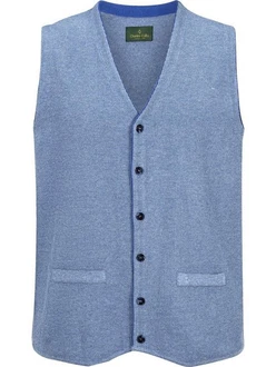 Charles Colby Strickweste KEVAN Blau/Grau/Hellblau