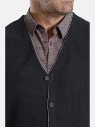Charles Colby Strickweste KEVAN Schwarz/Dunkelblau/Dunkelgrau/Hellblau