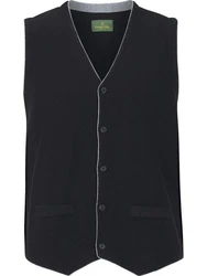 Charles Colby Strickweste KEVAN Schwarz/Dunkelblau/Dunkelgrau/Hellblau