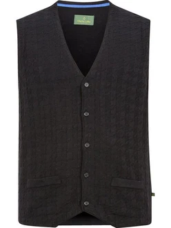 Charles Colby Strickweste DUKE RYAN Rot/Bordeaux/Schwarz/Dunkelrot