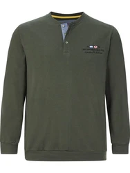 Jan Vanderstorm Sweatshirt VILJAR +Fit Kollektion Dunkelgrün/Khaki