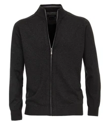 CASAMODA Cardigan Langarm mit Reißverschluss Strickjacke (004450) Dunkelgrau/Grau