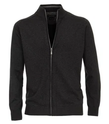 CASAMODA Cardigan Langarm mit Reißverschluss Strickjacke (004450) Dunkelgrau/Grau