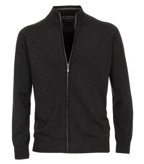 CASAMODA Cardigan Langarm mit Reißverschluss Strickjacke (004450) Dunkelgrau/Grau