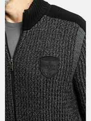Jan Vanderstorm Strickjacke HALSTEN Dunkelgrau/Rot/Schwarz/Braun/Grau