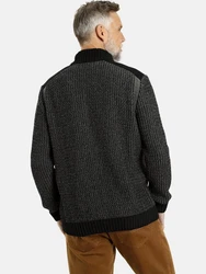 Jan Vanderstorm Strickjacke HALSTEN Dunkelgrau/Rot/Schwarz/Braun/Grau