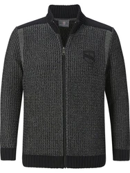 Jan Vanderstorm Strickjacke HALSTEN Dunkelgrau/Rot/Schwarz/Braun/Grau