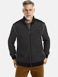 Jan Vanderstorm Strickjacke HALSTEN Dunkelgrau/Rot/Schwarz/Braun/Grau