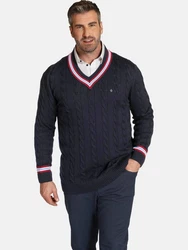 Charles Colby Strickpullover DUKE RONALD Dunkelblau/Hellblau