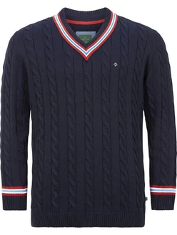 Charles Colby Strickpullover DUKE RONALD Dunkelblau/Hellblau Charles Colby Strickpullover DUKE RONALD Dunkelblau/Hellblau