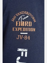 Jan Vanderstorm Langarmshirt ELION Dunkelblau/Braun