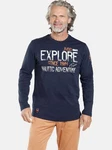 Jan Vanderstorm Langarmshirt ELION Dunkelblau/Braun