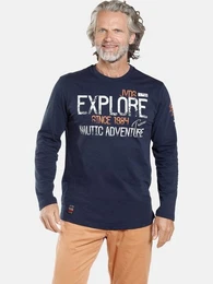 Langarmshirt ELION Langarmshirt, Entdecker Print