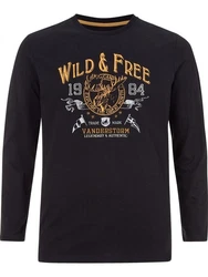 Jan Vanderstorm Langarmshirt STAAF Schwarz/Blau/Braun