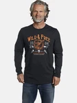 Jan Vanderstorm Langarmshirt STAAF Schwarz/Blau/Braun