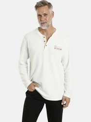 Jan Vanderstorm Langarmshirt IVOR Creme/Weiß/Beige/Gelb