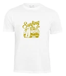 Cotton Prime T-Shirt Urlaub Meer Ozean Surfing Time Print Gelb/Gold