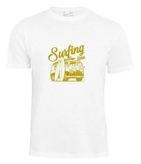 Cotton Prime T-Shirt Urlaub Meer Ozean Surfing Time Print Gelb/Gold
