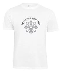 Wellenrauschen Cotton Prime T-Shirt Steuerrad-Print Weiß/Creme
