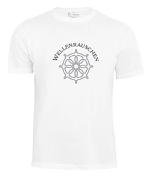 Wellenrauschen Cotton Prime T-Shirt Steuerrad-Print Weiß/Creme