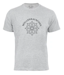 Wellenrauschen Cotton Prime T-Shirt Steuerrad-Print Grau/Dunkelgrau