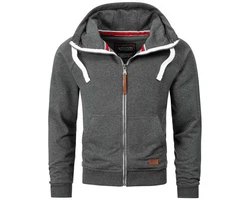 Alessandro Salvarini Herren Sweatjacke Kapuzenpullover Jacke Kapuze Hoodie Sweater AS192 Dunkelgrau/Grau/Hellgrau