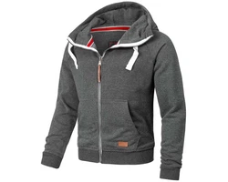 Alessandro Salvarini Herren Sweatjacke Kapuzenpullover Jacke Kapuze Hoodie Sweater AS192 Dunkelgrau/Grau/Hellgrau