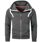 Alessandro Salvarini Herren Sweatjacke Kapuzenpullover Jacke Kapuze Hoodie Sweater AS192 Dunkelgrau/Grau/Hellgrau