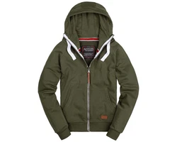 Alessandro Salvarini Herren Sweatjacke Kapuzenpullover Jacke Kapuze Hoodie Sweater AS192 Dunkelgrün