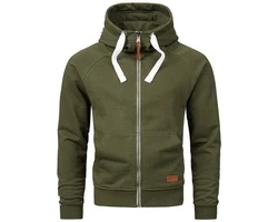 Alessandro Salvarini Herren Sweatjacke Kapuzenpullover Jacke Kapuze Hoodie Sweater AS192 Dunkelgrün