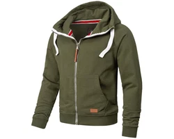 Alessandro Salvarini Herren Sweatjacke Kapuzenpullover Jacke Kapuze Hoodie Sweater AS192 Dunkelgrün