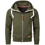 Alessandro Salvarini Herren Sweatjacke Kapuzenpullover Jacke Kapuze Hoodie Sweater AS192 Dunkelgrün