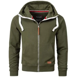 Alessandro Salvarini Herren Sweatjacke Kapuzenpullover Jacke Kapuze Hoodie Sweater AS192 Dunkelgrün