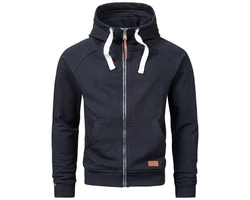 Alessandro Salvarini Herren Sweatjacke Kapuzenpullover Jacke Kapuze Hoodie Sweater AS192 Dunkelblau/Hellblau