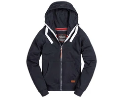 Alessandro Salvarini Herren Sweatjacke Kapuzenpullover Jacke Kapuze Hoodie Sweater AS192 Dunkelblau/Hellblau