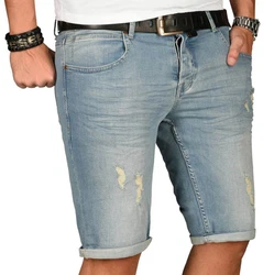 Alessandro Salvarini Shorts ASCanluca Hellblau/Beige