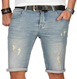 Alessandro Salvarini Shorts ASCanluca Hellblau/Beige