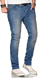 Alessandro Salvarini Straight-Jeans ASElia (Elia) Hellblau/Blau