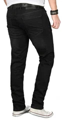 Alessandro Salvarini Straight-Jeans ASGenova Schwarz/Dunkelgrau/Orange
