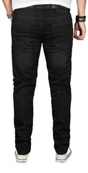 Alessandro Salvarini Straight-Jeans ASGenova Schwarz/Dunkelgrau/Orange