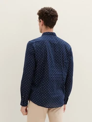 TOM TAILOR Denim Langarmhemd Dunkelblau/Hellblau/Blau