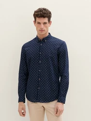 TOM TAILOR Denim Langarmhemd Dunkelblau/Hellblau/Blau
