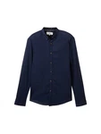 TOM TAILOR Denim Langarmhemd Dunkelblau/Hellblau