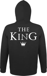 Couples Shop Kapuzenpullover The King & His Queen Hoodie für Paare Rosa/Blau/Schwarz/Dunkelblau
