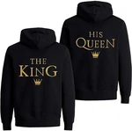 Couples Shop Kapuzenpullover The King & His Queen Hoodie für Paare Rosa/Blau/Dunkelblau/Schwarz/Gelb/Lila